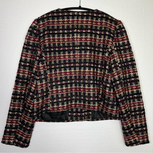 House of Harlow 1960 tweed multicolored gold tone button blazer jacket size M - Picture 7 of 7